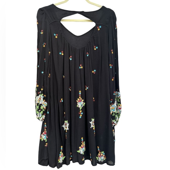 Free People Oxford Dress SMALL Embroidered Cottagecore Boho WhimsyGoth Lagenlook - Picture 9 of 16